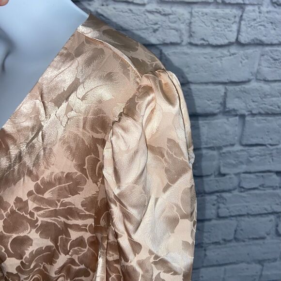 Nasty Gal Large Champagne Eyelet 'Em Stop And Stare Satin Mini Dress - Picture 9 of 16